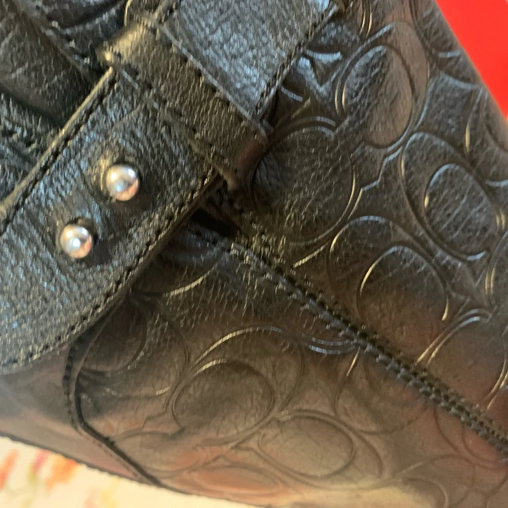 Coach Monogramed Leather Knee Boots - Picture 5 of 14